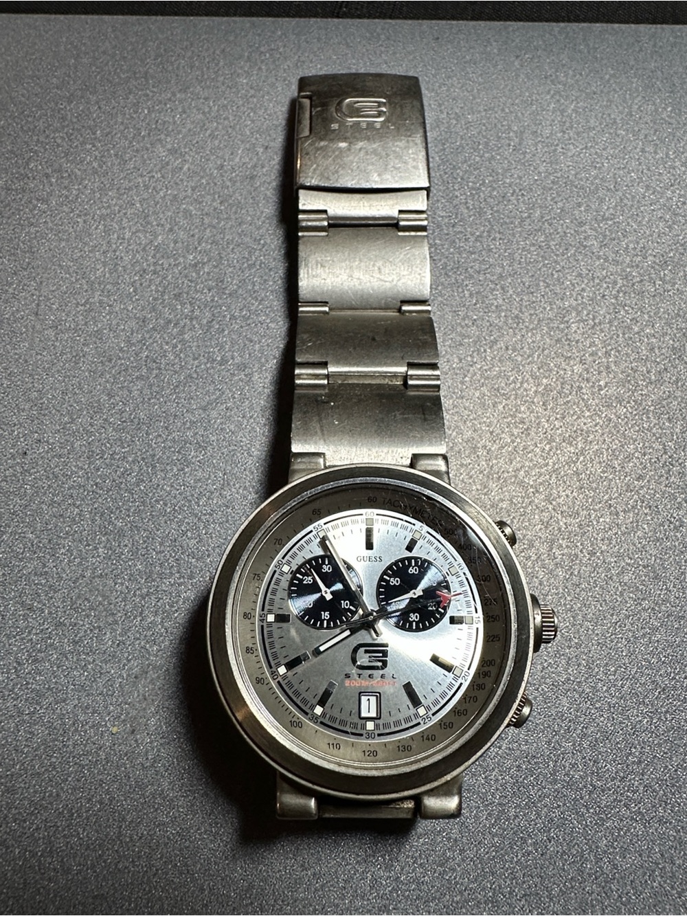 Guess Stainless Steel Chronograph Tachymeter Watch - Silver